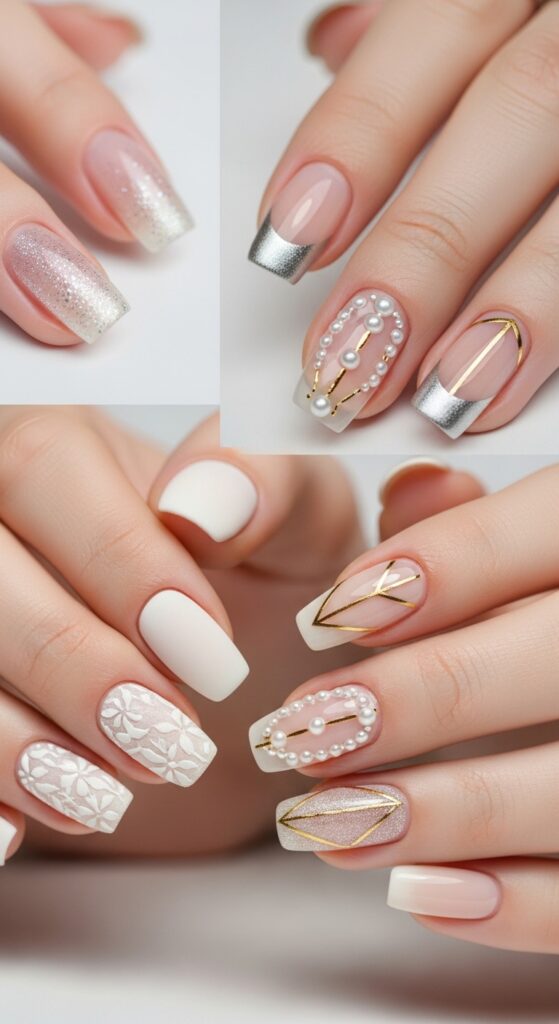 Elegant nail designs with embellishments