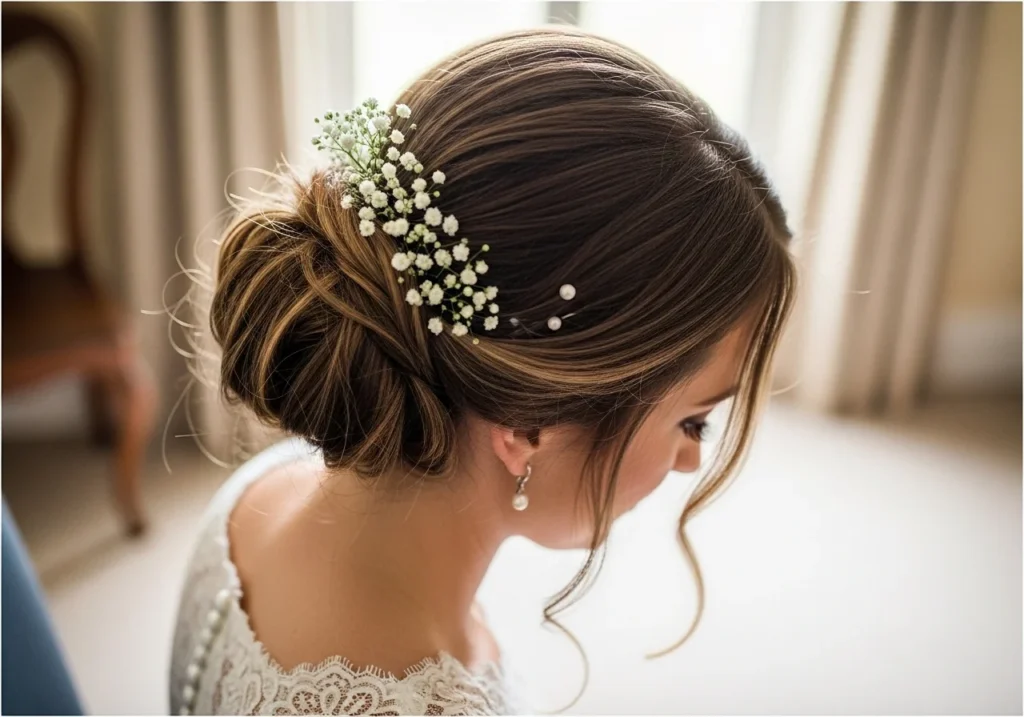 Modern Bridal Hair Style Ideas to Complete Your Wedding Look with sleek hairstyle